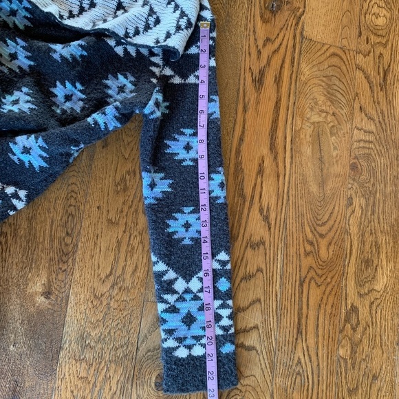 Eyeshadow Aztec & Tribal Print Open Navy Cardigan Sweater - Picture 12 of 12